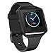 NaHai For Fitbit Blaze Slim Bands with Frame, TPU Replacement Sport Strap with Rose Gold Frame for Fitbit Blaze Smart Fitness Watch, Large Small (Black Frame Black Band)