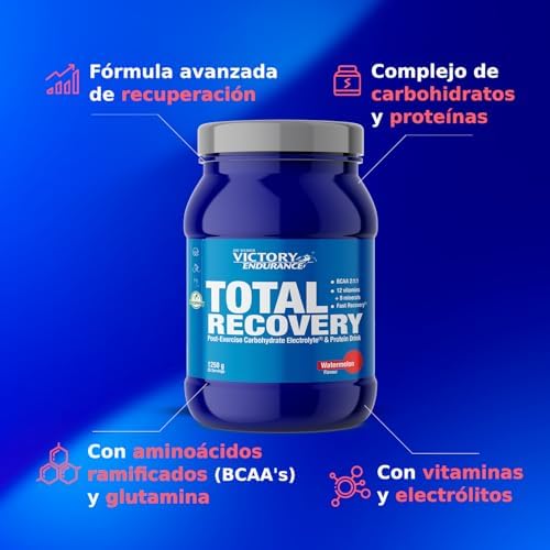 Victory endurance recuperação total (1250g) sabor melancia, bebida preparada pós-treino de carboidratos, eletrólitos e proteínas, com bcaa 2:1:1, 12 vitaminas e 9 minerais