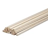 Revell Precision Sanded Unfinished Balsa Wood Sticks for Craft and Hobby Projects, 1/4 X 1/4 X 36