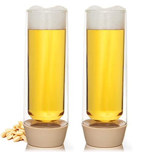 Eparé Beer Glasses - 12oz Insulated Pilsner Glass - Set of 2 - Spill Preventing Craft Beer Glassware - Thumbnail 7