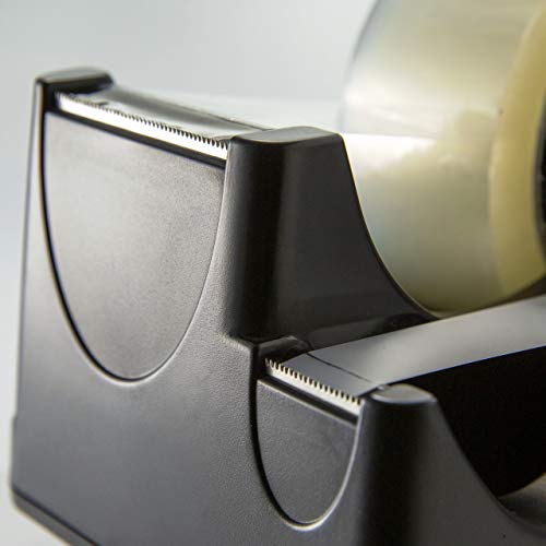 Officemate Heavy Duty Weighted 2in1 Tape Dispenser, Recycled,Black