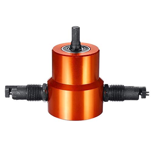 Double Headed Sheet Metal Cutting Nibbler Drill Attachment Metal Free Saw Cutting Tool Tool Plate Open Hole Drill w/Extra Punch