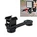 Triple Cold Shoe Mount Gimbal Extension Bracket, Universal Mic Stand and Light Mount Plate Adapter for Zhiyun Smooth 4/Smooth Q/DJI OSMO Mobile 2/Feiyu Vimble 2 Gimbal Stabilizer Accessories