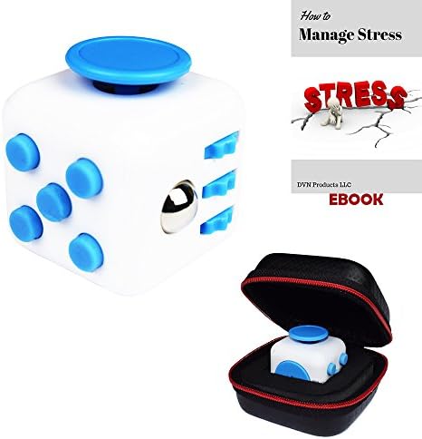Fidget Cube Toy for Children and Adults: Stress and Anxiety Relief Reducer, Perfect Gift for Autism, Anger, ADD, ADHD &amp; PTSD with BONUS Zipper Case
