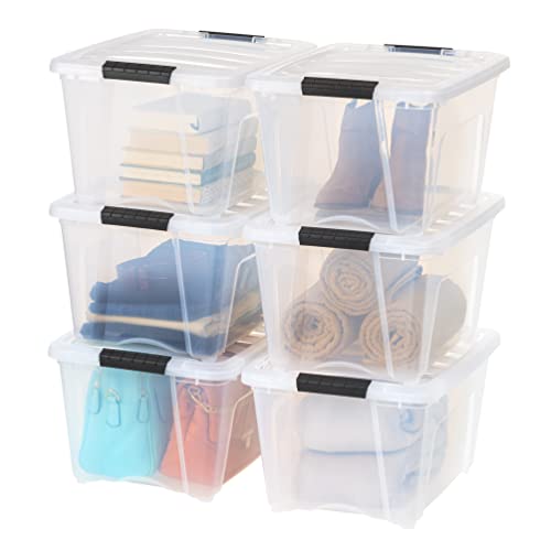 IRIS USA 32 Quart Stackable Plastic Storage Bins