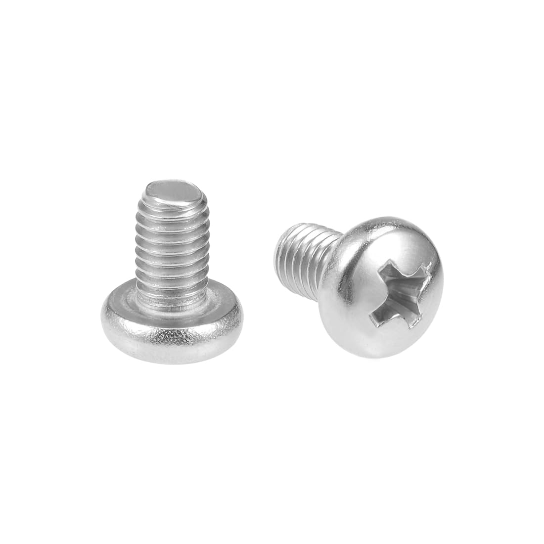 sourcing map M5x8mm Machine Screws Phillips Cross Pan Head Screw 304 Stainless Steel Fasteners Bolts 50Pcs