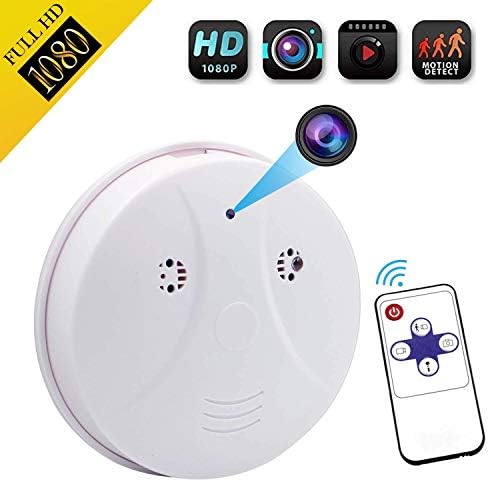 Smoke Hidden Cameras, Amzchen Upgrate Smoke Detector Camera 1080P Video Camera for Home Office Security Monitoring Nanny Cam Motion Detection Hidden Cameras
