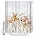 Vandarllin Unique Starfish Seashell Beach Theme Shower Curtain Waterproof Polyester Fabric 66