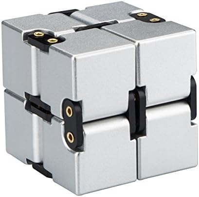 Newie Infinity Cube, Alloy Aluminium- Relieve Stress, Improve Focus, Kill time for Work, Class, Home( Silver, Case Included)