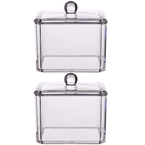 LoveBB Square Qtips Holder Dispenser Containers for Cotton Ball, Cotton