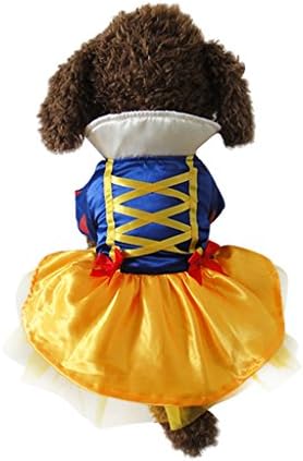 Vvhome Disney Snow White Cartoon Pet Custume Coat Dress for Small Medium Large Dogs (white, S)