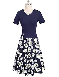 Homeyee A137 - Vestido para mujer, estilo vintage, diseño floral, estilo casual