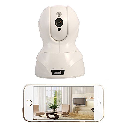 Edal Baby Monitor Wireless WiFi IP Surveillance Camera HD 720P Nanny Cam Video Recording Play/Plug Pan Tilt Remote Motion Detect Alert with Two-Way Audio and Infrared Night Vision Edal Baby Monitor Wireless WiFi IP Surveillance Camera HD 720P Nanny Cam Video Recording Play/Plug Pan Tilt Remote Motion Detect Alert with Two-Way Audio and Infrared Night Vision