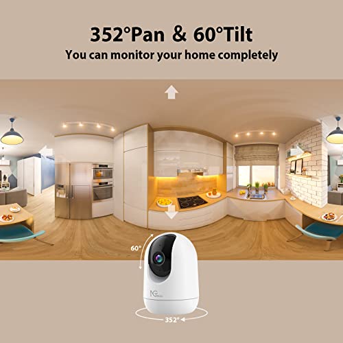 NGTeco 2K-Sicherheitskamera für Innenräume, 3MP Schwenk-Neige-WiFi-Kamera für Haussicherheit/Baby-Monitor/Haustier, Hundekamera mit Bewegungserkennung, Nachtsicht, Kompatibel mit Alexa/Google C2510