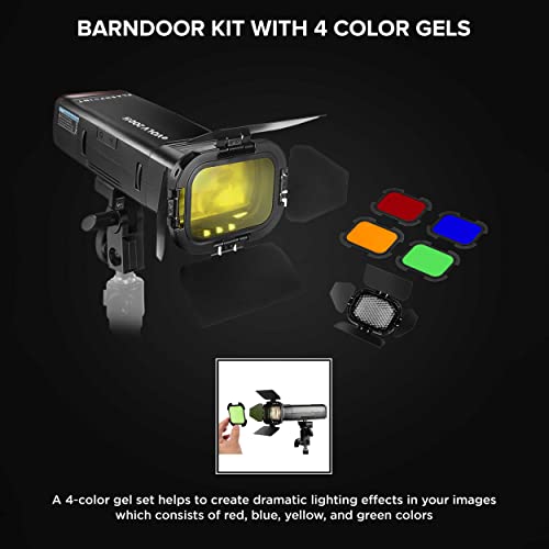 Flashpoint eVOLV 200 R2 TTL Pocket Flash w/Barndoor Kit 200Ws Camera