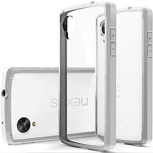 Nexus 5 case, Caseology [Clear back Bumper] [White] DIY Customization Fusion Hybrid Cover [Shock Absorbent] Nexus 5 case