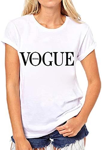 FV RELAY Womens Black Short Sleeve Letter Print T-Shirt Casual Teen Girls Tee Tops