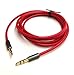 Red 4.5ft Gold Plated Design 3.5mm Male to 2.5mm Male Car Auxiliary Audio Cable Cord Headphone Connect Cable for Apple, Android Smartphone, Tablet and MP3 Player