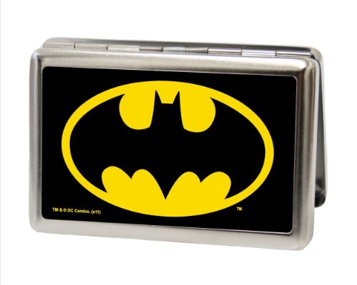 Buckle-down men s metal wallet - batman fcg black/yellow accessor…