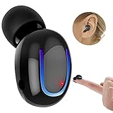 Bluetooth Earbud, KNGUVTH Wireless Headset Mini Car Earphone Hands Free Call Invisible in-Ear Sport Headphone with Microphone for iPhone, Smartphones Android-One Piece (Black)