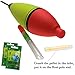 QualyQualy 5Pcs 20g Lighted Fishing Bobbers EVA Foam Fishing Floats and Bobbers + 10Pcs Fishing Glow Sticks, Night Fishing Light Up Bobbers 20g