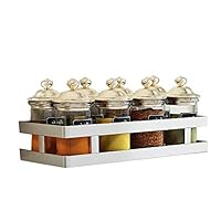 SNTD Wall Mount Spice Rack Organizer, 304 Stainless Steel Seasoning Shelf Spice Jar Rack Kitchen Seasoning Hanging Rack for Kitchen, Living Room, Bathroom Shower Storage