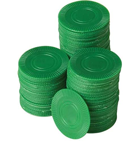 Plastic Green Game Pieces (Pack of 2, 200 Poker Chips, Size: 1.6" Diameter) Ideal for Saint Patrick's Day Party Supply, Fun Play Games