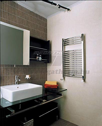 Cordivari Chromed Towel Warmer Hydronic Straight 16x32 in Chrome Europe Design Radiant