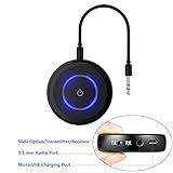 Bluetooth 4.1 Transmitter/Receiver, Kobwa 2 in 1 Wireless Aptx Low Latency Bluetooth Adapter With 3.5mm Audio Jack For TV, Headphone, Speakers And Home Audio Devices.