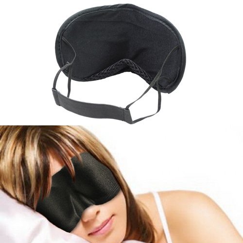 Eye Mask Shade Nap Cover Blindfold Sleeping Eyeshade eyepatch Blinder Rest-Black