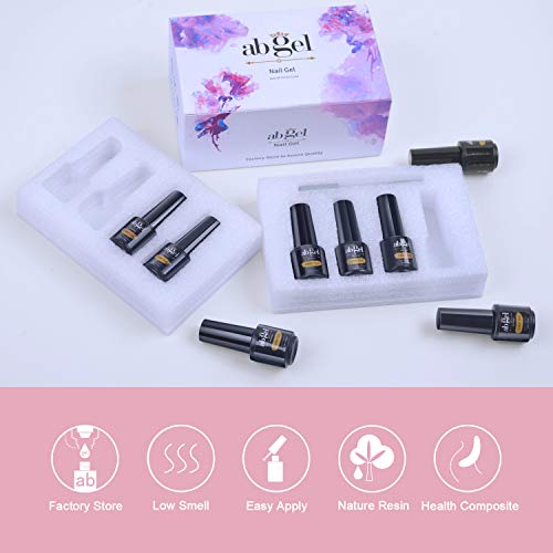 ab gel Nude & Glitters & Cat Eye Gel Polish Set - Popular in Fall Winter Nail Art Home Manicure Kit(8 Colors,5ml Each) - Thumbnail 5