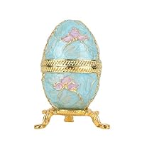 Wal front Jewelry Organizer, Vintage Style Enameled Easter Egg Jewelry Box Trinket Box Decoration Gift