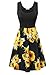VETIOR Sunflower Dress, Women's Scoop Neck Sleeveless Floral Summer A-Line Midi Dress