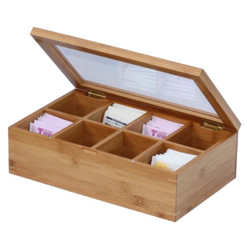 Oceanstar Bamboo Tea Box, Natural Home & Kitchen, Kitchen & Dining, Coffee, Tea & Espresso, Tea Accessories, Tea Storage Chests