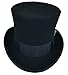 SHAHIN Differenttouch 100% Wool Felt Top Hats Victorian Style, Black, Size Large