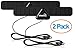 ViewTV 25 Mile Mini Flat HD Digital Indoor TV Antenna - 25 Miles Range - Black - 2 Pack