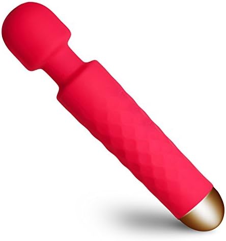 Loviva Wand Massager 20X Multi-Speed Wireless Massage Stick &amp; Muscle Massager USB Rechargeable Electric Handheld for Women Rose Red