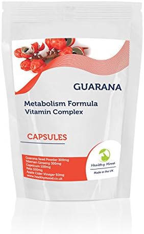 Guarana 2000mg Complex Health Food Supplement Vitamins 120 TCapsules Metabolism Formula Siberian Ginseng Capsicum Kelp Apple Cider Vinegar