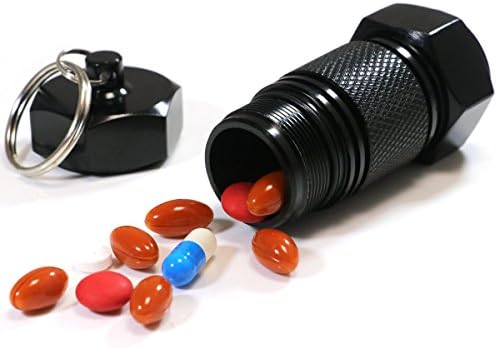 Pillbox Keychain - Carry Your Daily Medicine in This Compact Metal Pill Case Organizer