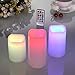 Ollieroo 3pcs Flameless LED Candle Lights 12 Color Changing with Remote Control and Timer for Wedding Party Christmas Lights