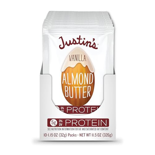 JUSTINS, ALMOND BUTTER VANILLA SQUEEZE, 1.15 OUNCE, 10 PACK