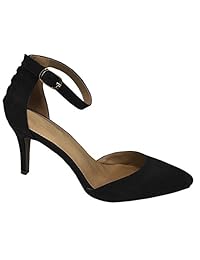 Cambridge Select Mujer Punta Cerrada hebilla tobillo Strappy de medio tacón bomba