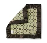 SwaddleDesigns Baby Lovie, Small Security Blanket, Brown Mod Circles on Lime