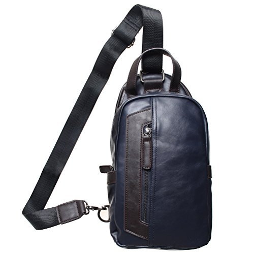 The Seventh Leather Sling Bag, Vintage Chest Shoulder Backpack Sling Satchel Bag for Hiking Camping Travel Out