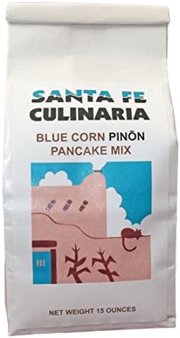 Santa Fe Culinaria Blue Corn and Pinon Nut Pancake Mix 15 Oz Bag