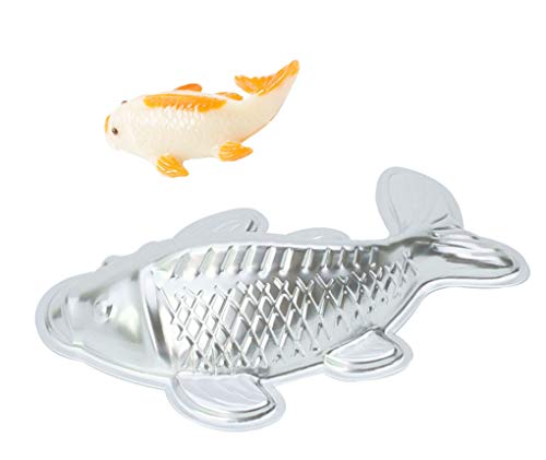 WJSYSHOP 10 Inch Fish Carp Shaped Aluminum 3D Cake Mold Baking Mould Tin Cake Pan - Fish - Thumbnail 4