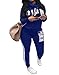 Salimdy Women Pink Letter Print 2 Piece Outfits Casual T-Shirt Tops and Skinny Long Pants Tracksuit Jumpsuit