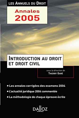 Introduction au droit et droit civil, 2005