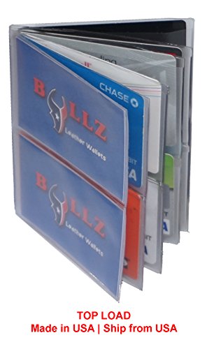 TOP LOAD Heavy Duty Vinyl 6 Pages Hipster Wallet Inserts for Mens Wallets MADE IN USA