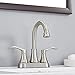 VALISY Two Handles Stainless Steel Satin Nickel Bathroom Sink Faucet, Bathroom Faucets with Pop-up Drain & Water Hoses Included